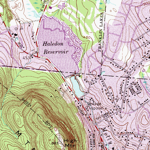 Topographic Map of Haledon Reservoir Dam, NJ