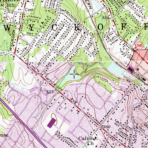 Topographic Map of Rambaut Lake, NJ
