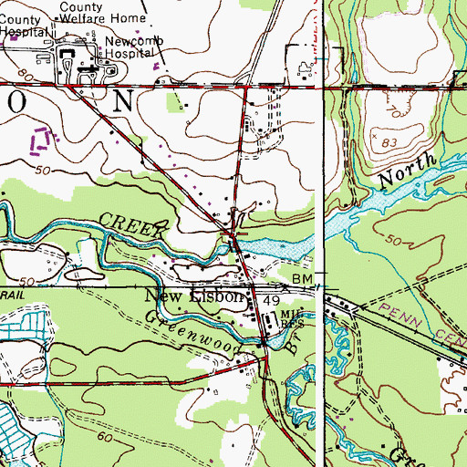 Topographic Map of New Lisbon Mill Dam, NJ