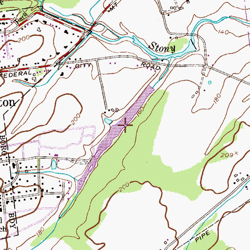 Topographic Map of Curlis Lake, NJ