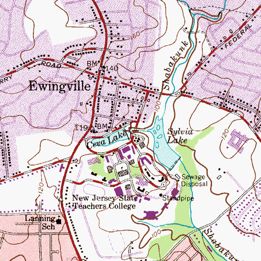 Topographic Map of Ceva Lake Dam, NJ