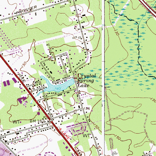 Topographic Map of Crystal Spring Lake Dam, NJ
