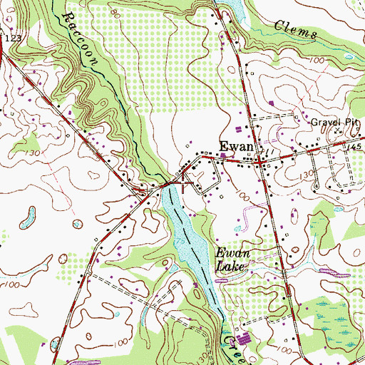 Topographic Map of Ewans Mill Dam, NJ