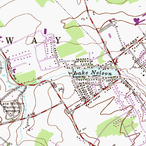 Topographic Map of Lake Nelson Dam, NJ