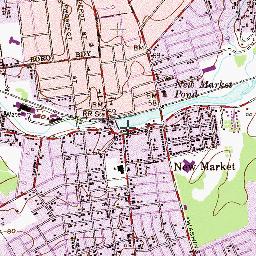 Topographic Map of Middlesex Milling Dam, NJ