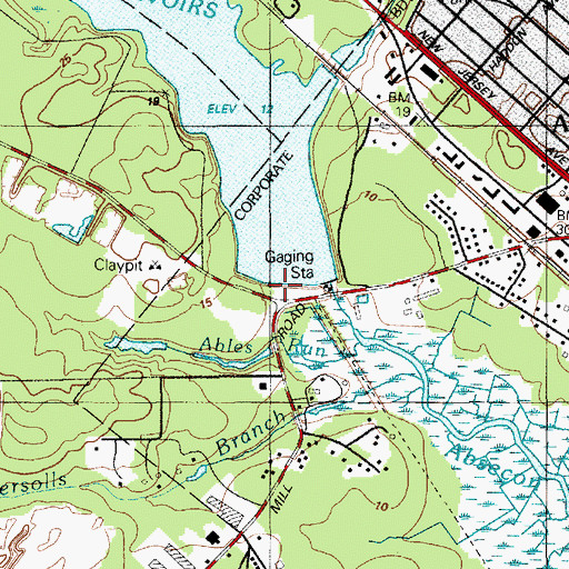 Topographic Map of Absalom Doughty Pond Dam, NJ