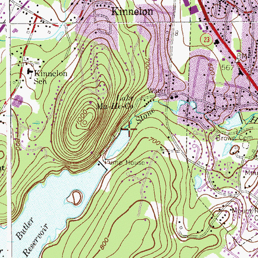 Topographic Map of Lower Kakeout Dam, NJ