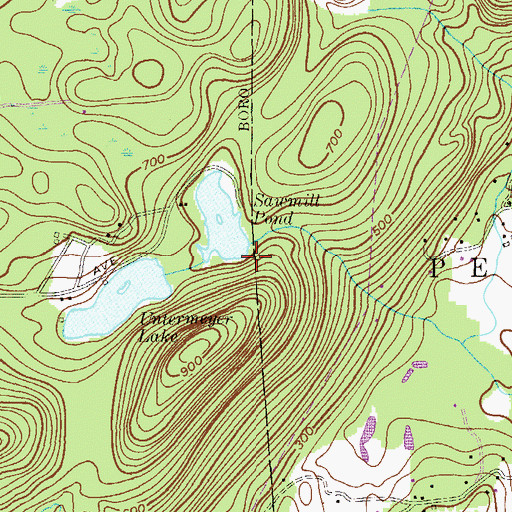 Topographic Map of Sawmill Pond Dam, NJ