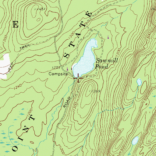 Topographic Map of Sawmill Pond Dam, NJ