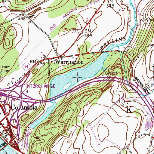 Topographic Map of Columbia Lake, NJ