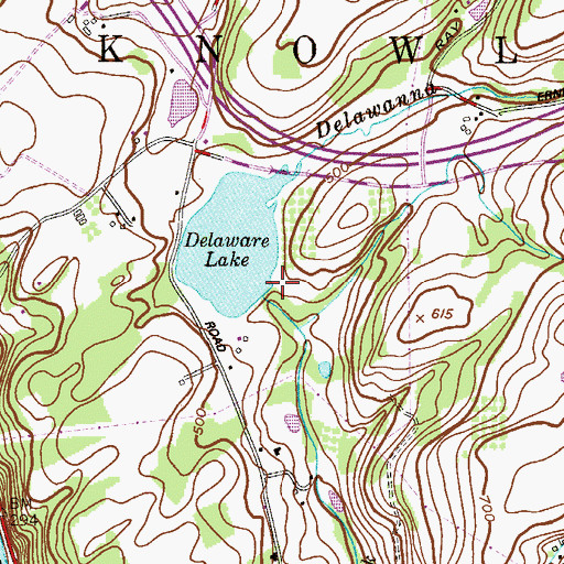 Topographic Map of Delaware Lake Dam, NJ