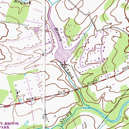 Topographic Map of Stony Brook Watershed Dam Fourteen, NJ