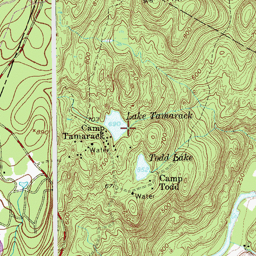 Topographic Map of Lake Tamarack Dam, NJ