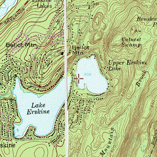Topographic Map of Upper Erskine Lake Dam, NJ