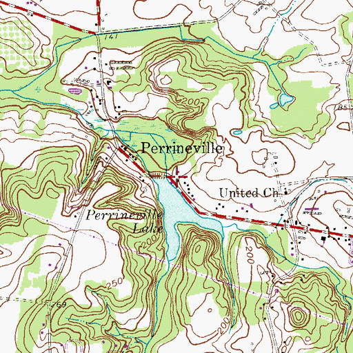 Topographic Map of Perrineville Lake Dam, NJ