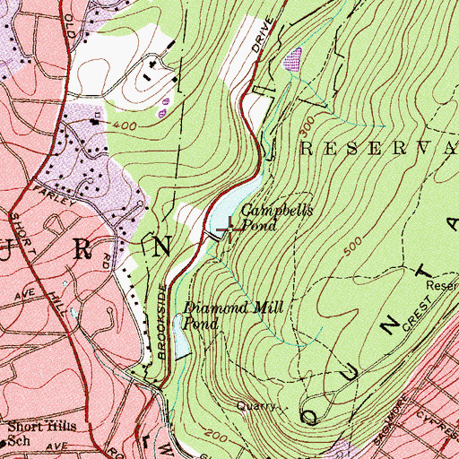 Topographic Map of Campbells Pond Dam, NJ