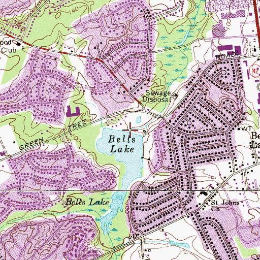 Topographic Map of Bells Lake Dam, NJ