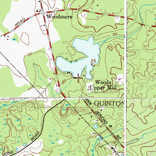Topographic Map of Woodmere Dam, NJ