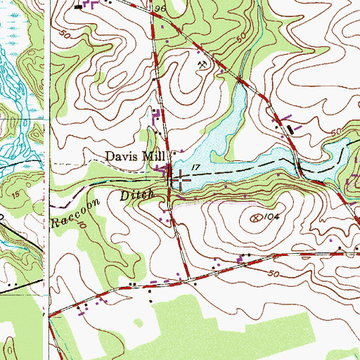 Topographic Map of Davis Millpond Dam, NJ