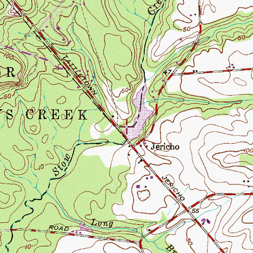 Topographic Map of Jericho Pond Dam, NJ