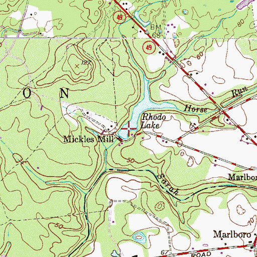 Topographic Map of Mickles Mill Dam, NJ