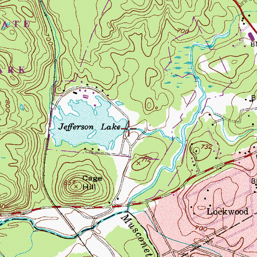 Topographic Map of Jefferson Lake Dam, NJ