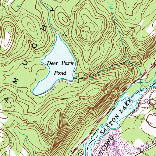 Topographic Map of Deer Park Pond Dam, NJ