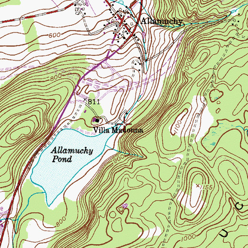 Topographic Map of Allamuchy Pond Dam, NJ