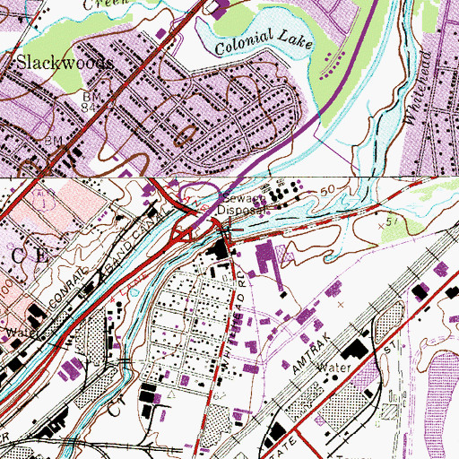 Topographic Map of Whitehead Pond Dam, NJ