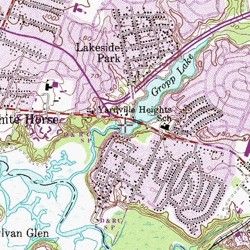 Topographic Map of Gropp Lake Dam, NJ