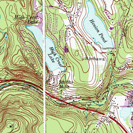 Topographic Map of High Crest Lake Dam, NJ