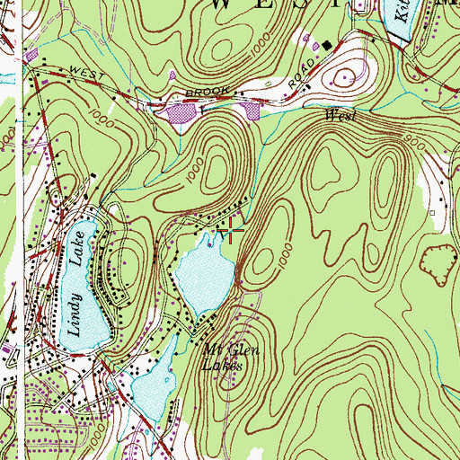 Topographic Map of Lower Mount Glen Lake Dam, NJ