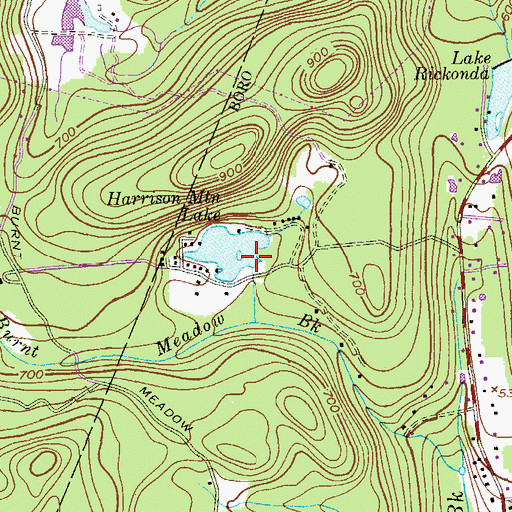 Topographic Map of Harrison Mountain Lake Dam, NJ