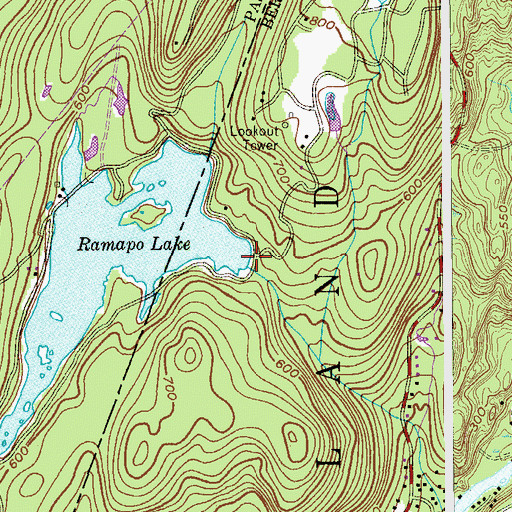 Topographic Map of Ramapo Lake Dam, NJ