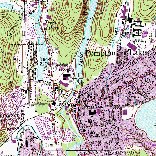 Topographic Map of Lake Inez Dam, NJ
