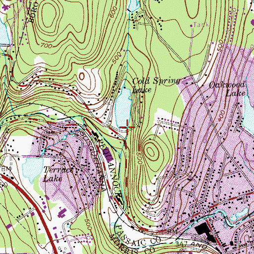 Topographic Map of Cold Spring Lake Dam, NJ