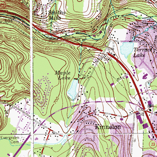 Topographic Map of Kinnelon Dam, NJ