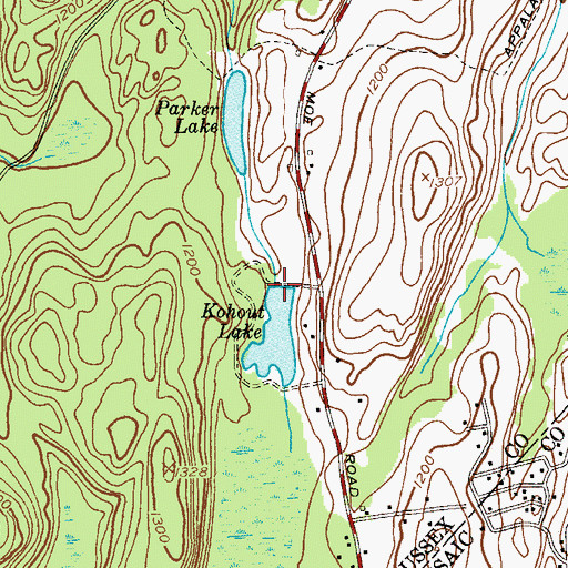 Topographic Map of Kohout Lake Dam, NJ