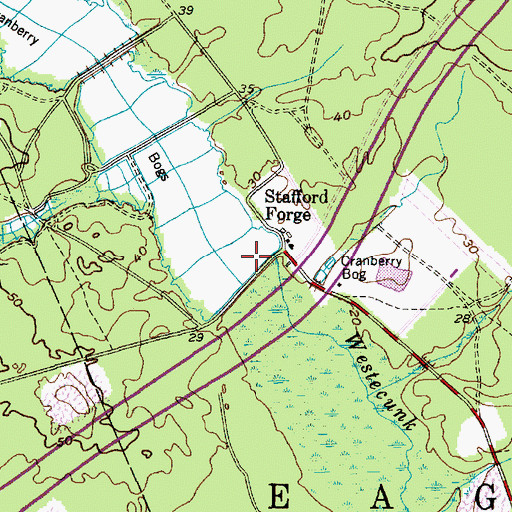 Topographic Map of Stafford Forge Dam, NJ