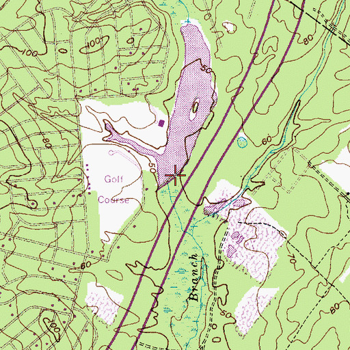 Topographic Map of Holiday Lake Dam, NJ