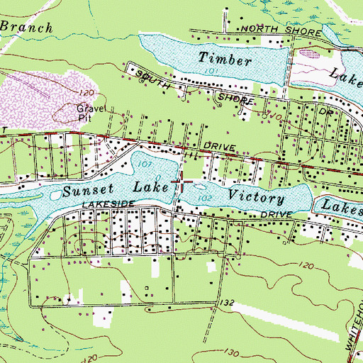 Topographic Map of Sunset Lake Dam, NJ