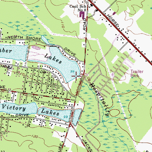 Topographic Map of Timber Lakes Dam, NJ