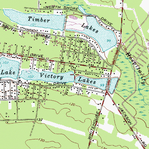 Topographic Map of Victory Lakes Dam Number Two, NJ