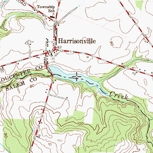 Topographic Map of Harrisonville Lake, NJ