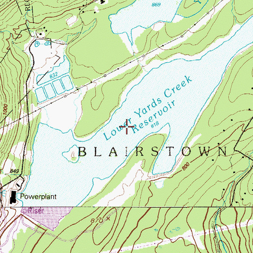 Topographic Map of Upper Yards Creek Reservoir, NJ