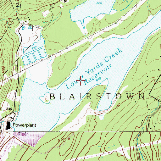 Topographic Map of Upper Yards Creek Reservoir, NJ