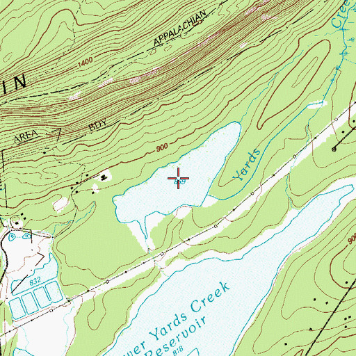 Topographic Map of Lower Yards Creek Reservoir, NJ