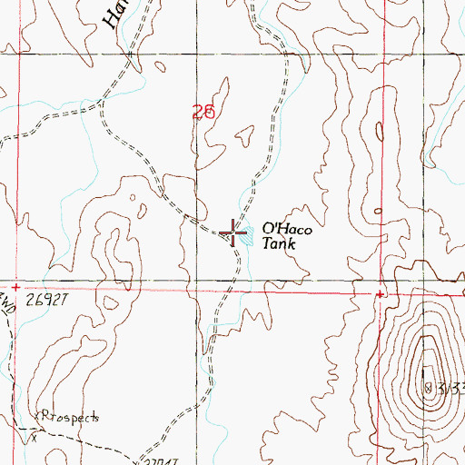 Topographic Map of O'Haco Tank, AZ
