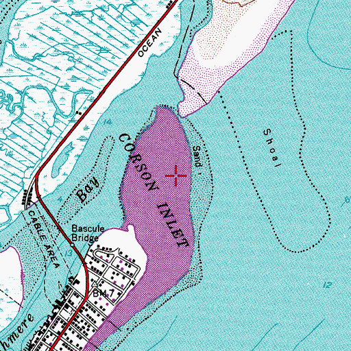 Topographic Map of Corson Inlet, NJ