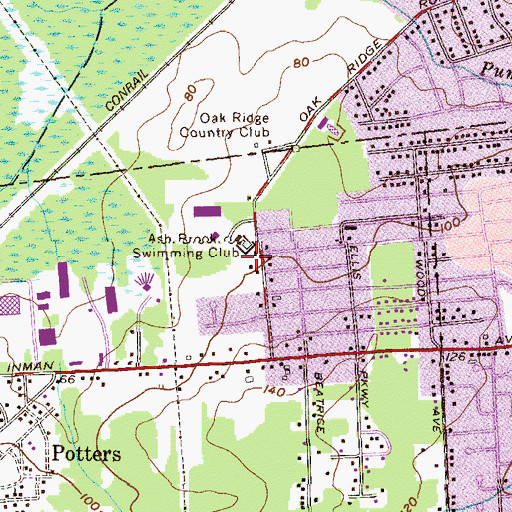 Topographic Map of Ash Brook Swimming Club, NJ